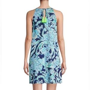 Lilly Pulitzer Margot Swing altered Dress High Tide Navy with tassel tie Size XS